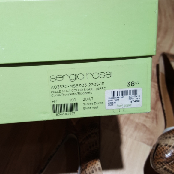 Sergio Rossi Snakeskins Peep Toe pump 38.5 - Picture 5 of 7